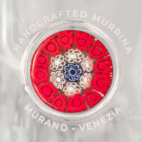 Handcrafted Murano Murrina - Red-White-Blue