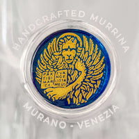 Cobalt Blue Murano Glass Medallion with Gold Lion