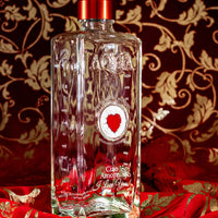 Bottiglia in Vetro decorata con Murrina di Murano - Cuore Rosso - Ciao Amore... I LOVE YOU