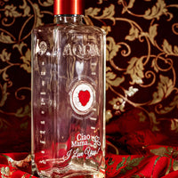 Bottiglia in Vetro decorata con Murrina di Murano - Cuore Rosso - Ciao Mama... I LOVE YOU