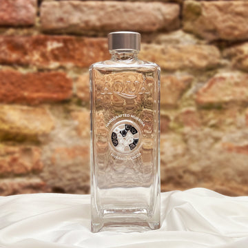 Bottiglia in Vetro decorata con Murrina di Murano - Bianco e Nero - My AQUA Bottle