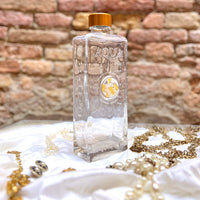 Bottiglia in Vetro decorata con Murrina di Murano - Bianca & Oro 24Kt - My AQUA Bottle