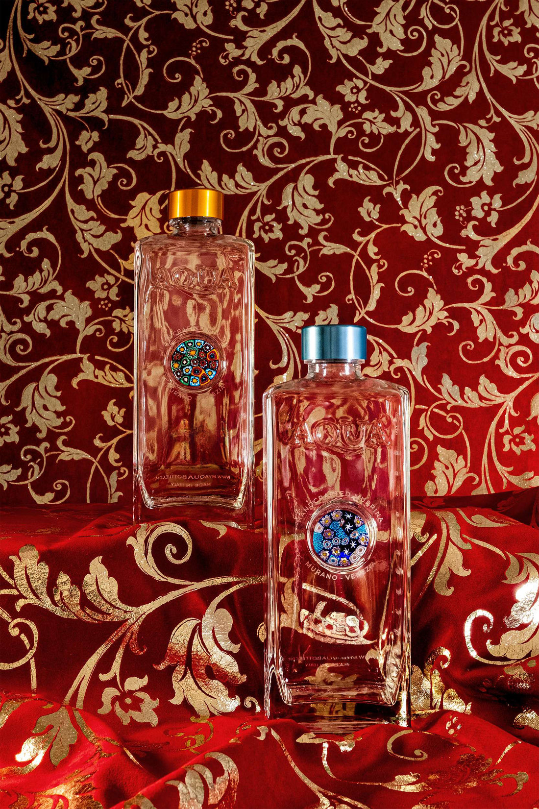 Multicolor RED and BLUE Murrina Bottles Set