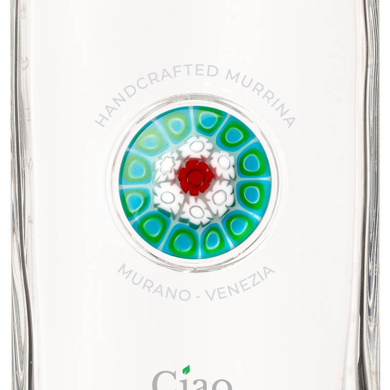 Bottiglia in Vetro decorata con Murrina di Murano - Italia - My AQUA Bottle