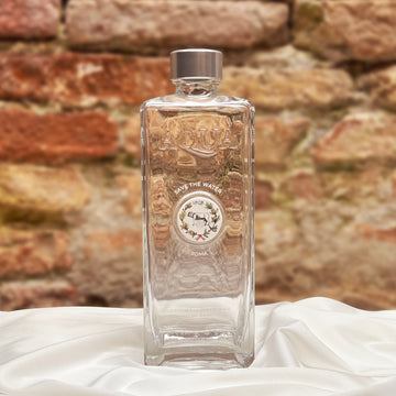 Bottiglia in Vetro decorata con Majolica di Bassano - Roma - My AQUA Bottle