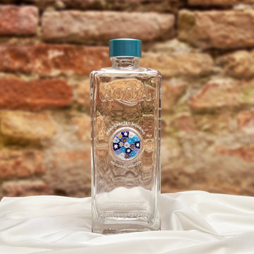 Bottiglia in Vetro decorata con Murrina di Murano - Multicolor Blu - My AQUA Bottle