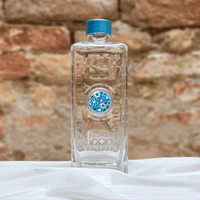 Bottiglia in Vetro decorata con Murrina di Murano - Azzurra per celebrare i 1600 anni di Venezia - My AQUA Bottle