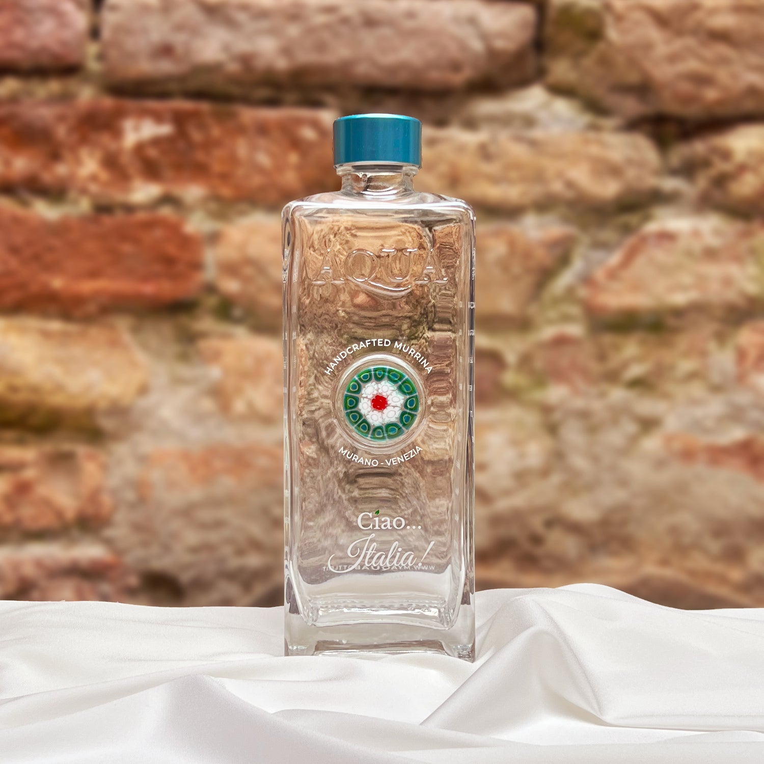 Bottiglia Collezione Vetro di Murano Murrina Foglia Oro Bottiglia Collezione Vetro di Murano Murrina Foglia Oro