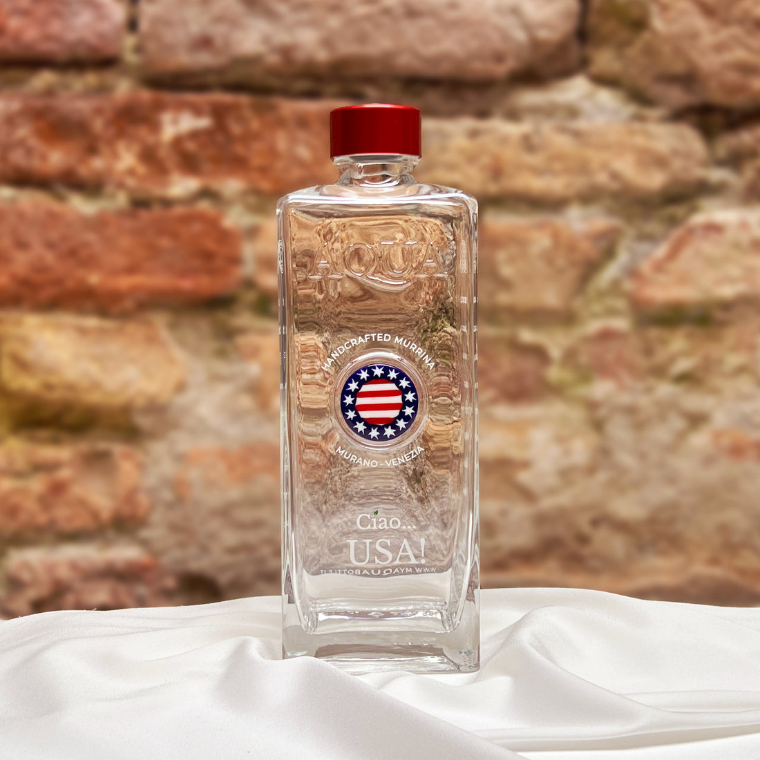 Bottiglia in Vetro decorata con Murrina di Murano - U.S.A. - My AQUA Bottle